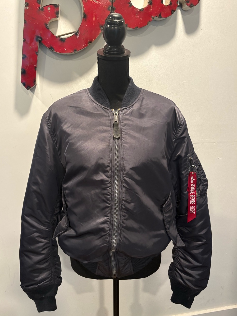 Alpha Industries Gray Bomber Jacket - Lightweight Flight Style